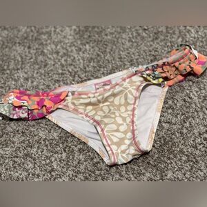 Onda De Mar Colorful Leaf Print Bikini Bottom Size S